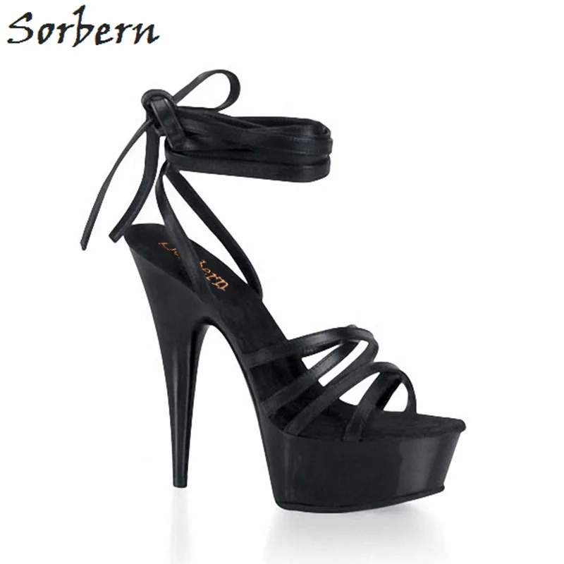 

Sorbern 15cm Women Ankle Sandals Shoes Lace Up Platform Heels For Girls Shoes Luxury Shoes Women Designers Zapatos De Mujer