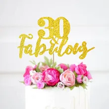 30 Сказочный торт Топпер, 30 день рождения золотые блестящие топперы~ пользовательский возраст украшение для именинного торта~ веха день рождения идея~ золотое украшение