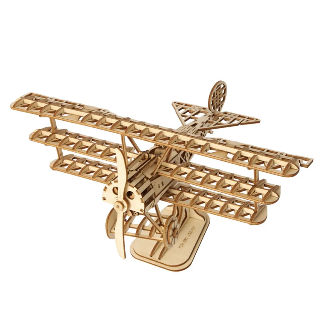 

NFSTRIKE Model Building Kits 3D Movement Assembled Wooden Painting DIY Laser Cutting Model Steam Stem Toys Bi-Plane Shape Toy