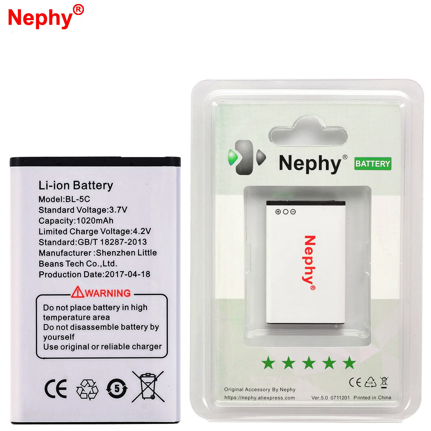 Nephy Original 2018 New Battery BL 5C For Nokia 1100 1200