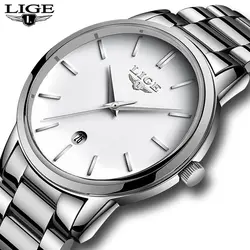 Для мужчин s часы LIGE модные бизнес часы для мужчин's нержавеющая сталь водостойкие часы Время Дата кварцевые наручные часы Masculino