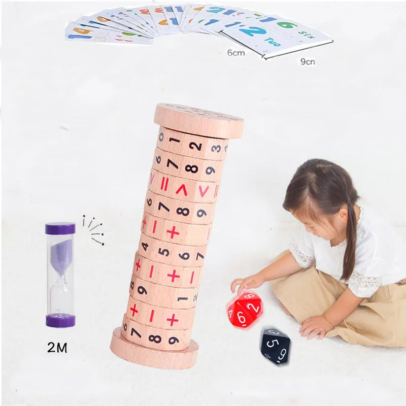 

Wooden Speed Calculator with Hourglass Learning Math Toys Early Educational Preschool Kids Parents Play Toy
