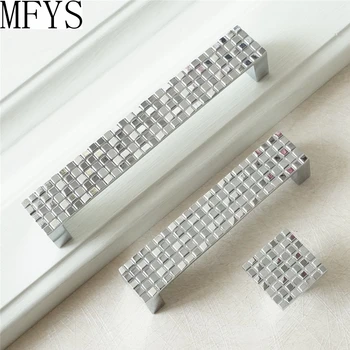 

Dresser Pull Drawer Pulls Handles Knobs Shiny Silver Mosaic Metal Square / Kitchen Cabinet Knob Handle Pull Furniture Hardware