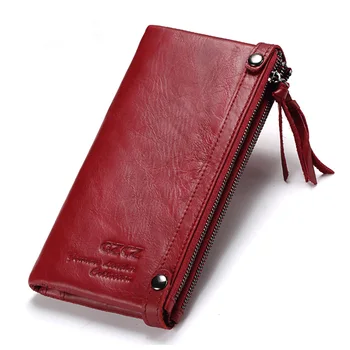 

Real Leather Women Long Wallet Phone Cases 5.5inch For iPhone Female zipper clamp for money Clutch Coin Purse Card Holder