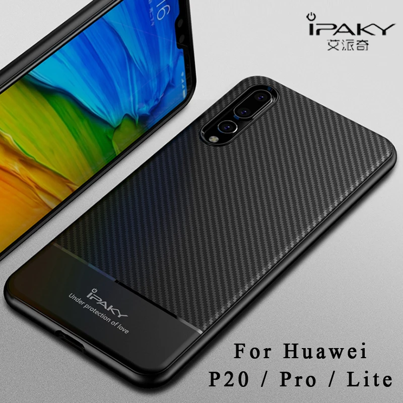 

Huawei P20 Case iPaky Coque For Huawei P20 Lite Case P 20 Plus Carbon Fiber Pattern Soft Silicone TPU Cover Huawei P20 Pro Cases