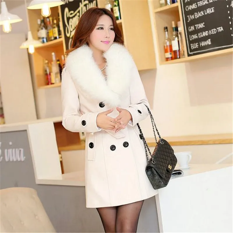 À Nouvelle En Chantiers D'hiver F1433 Hiver White L Grands Femmes Mince black red Élégante Manteau Laine khaki yellow Mode gray Vestes Rice De Femme 5xl Boutonnage Double wqE6wXP