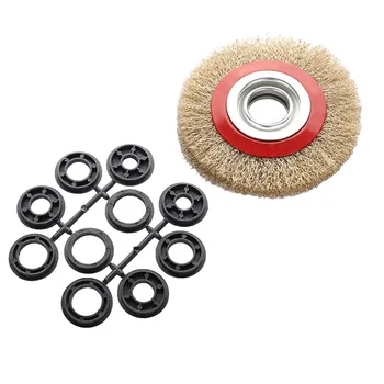 

Bench Grinder Clean Polish 153mm Steel Wire Wheel Brush Adaptor Rings