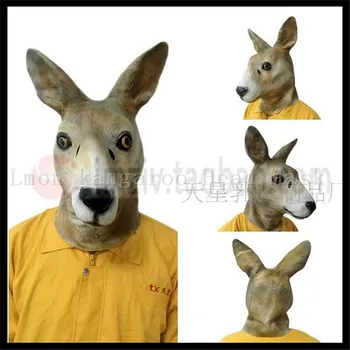 

100% Eco-friendly Latex Top Quality Latex Accoutrements Kangaroo Mask for Party Cosplay Animal Full Head Kangaroo Head Mask