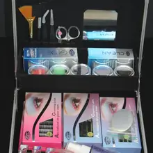 Лидер продаж, профессиональное корейское наращивание ресниц, накладные ресницы, полный набор, ресницы и клей для ресниц, наборы для макияжа, чехол