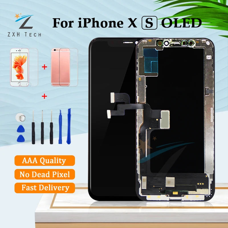 Большой OLED дисплей для iPhone X с 3D сенсорным дигитайзером в сборе для iPhone X lcd XR XS OLED/TFT замена экрана с подарками