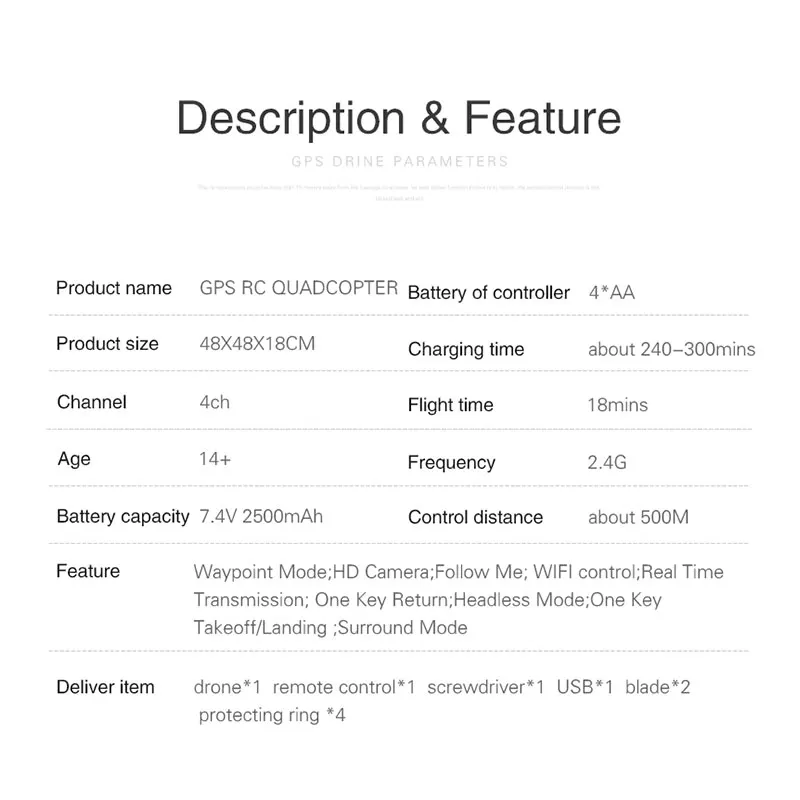 Профессиональный Дрон 2,4G wifi FPV 720 P/1080 P HD широкоугольная камера gps позиционирование Следуйте за мной одна кнопка возврата Квадрокоптер