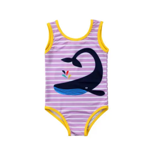 Kid Newborn Baby Girl Whale Print Swimwear Children Swimsuit One piece