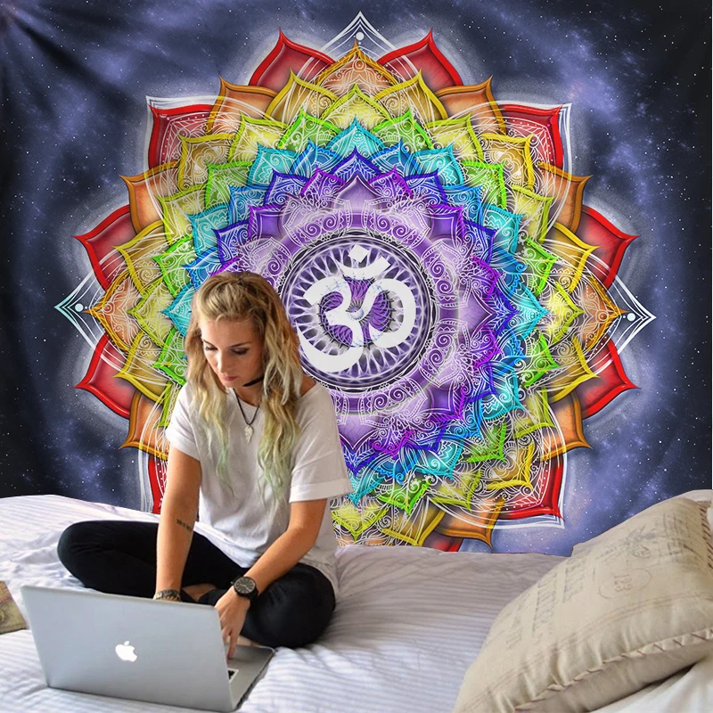  Colorful Wall Hanging Tapestries Indian Mandala Tapestry Hippie Chakra Tapestry Boho Decor Wall Clo
