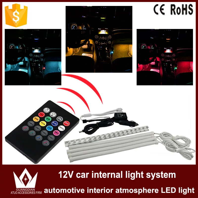 

Tcart 4x Car RGB LED DRL Strip Light 12V 5050 Auto Remote Control Auto Decorative Hub Underbody Atmosphere Lights For Volkswagen