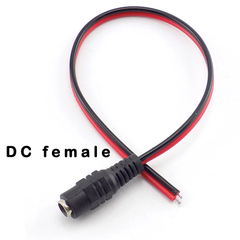 

1/5/10 pcs DC female 12V power supply wire jack plug adapter Connectors 5.5x2.1mm cable for LED Strip Light RED Connectors