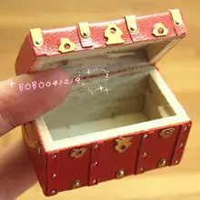 Кукольный домик Миниатюрный 1:12 игрушка спальня красный деревянный сундук L5cm F4468