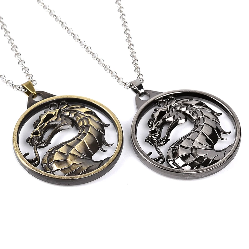 Fight Technology Game Necklaces And Keychains Vintage Fighting Games Mortal Kombat dragon Jane Empire Big Necklace movie jewelry