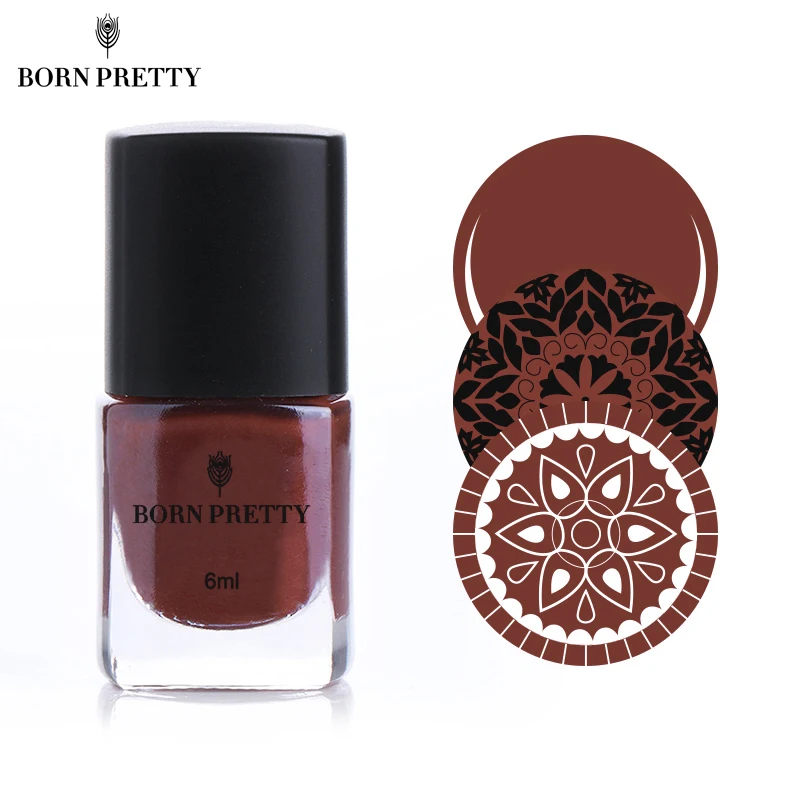 

BORN PRETTY Brown Nail Stamping Polish Nail Art Varnish Nail Plate Printing Polish #15 #27280