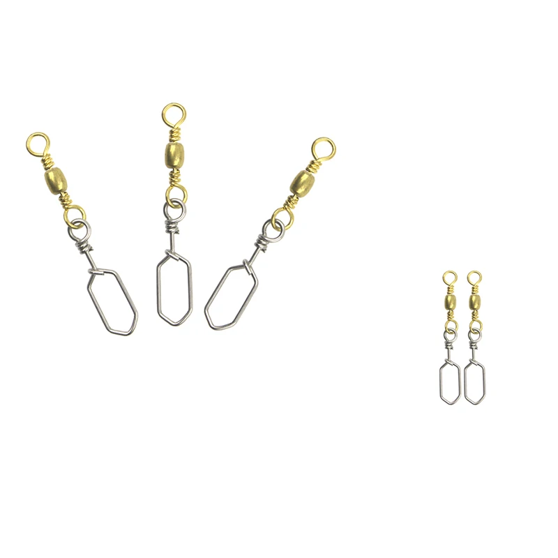 10PCS 2# 4# 6# 8#10# 12#14# Stainless Steel Fishing Connector Pin Bearing Rolling Swivel Snap Pins Fishing Tackle Accessories