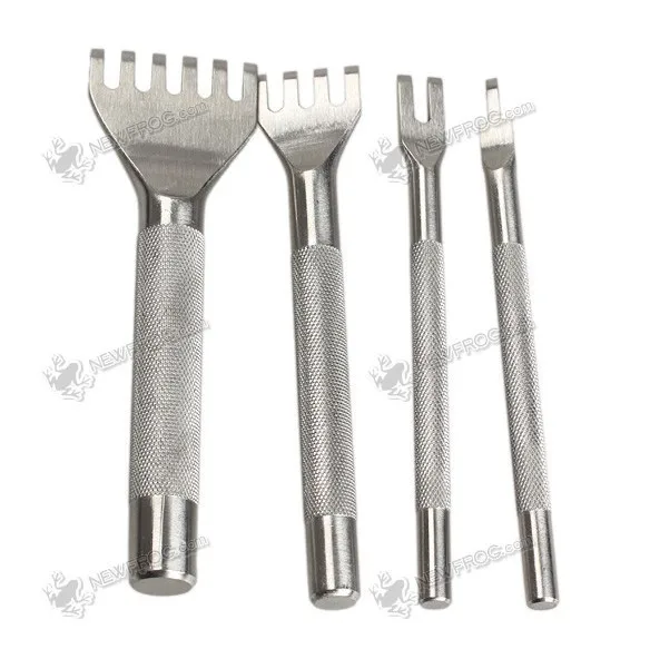 Stainless Steel Flat Chisel Leather Craft Tools Hole Punch Tool Kit DIY Free shipping |