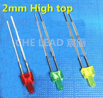 

High Top 2mm round led diffused nippler indicator led RED/YELLOW/GREEN (DIP LED Factory)4MM High round led