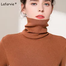 Lafarvie Slim Cashmere Blended Knitted Sweater Women Tops Turtleneck Long Sleeve Warm Pullover Female Knitting Jumper 5 Colors