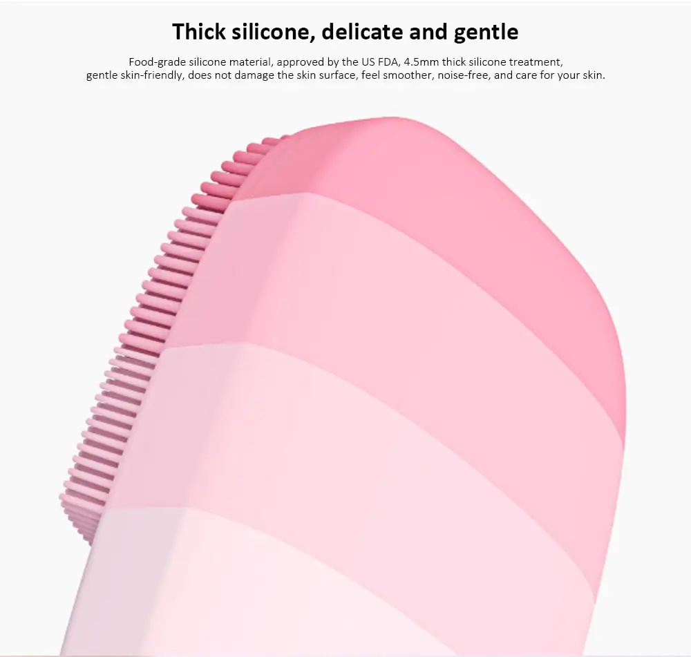 inFace MS - 2000 Adjustable Waterproof Electric Sonic Silicone Facial Cleansing Brush from Xiaomi youpin- Dark Gray