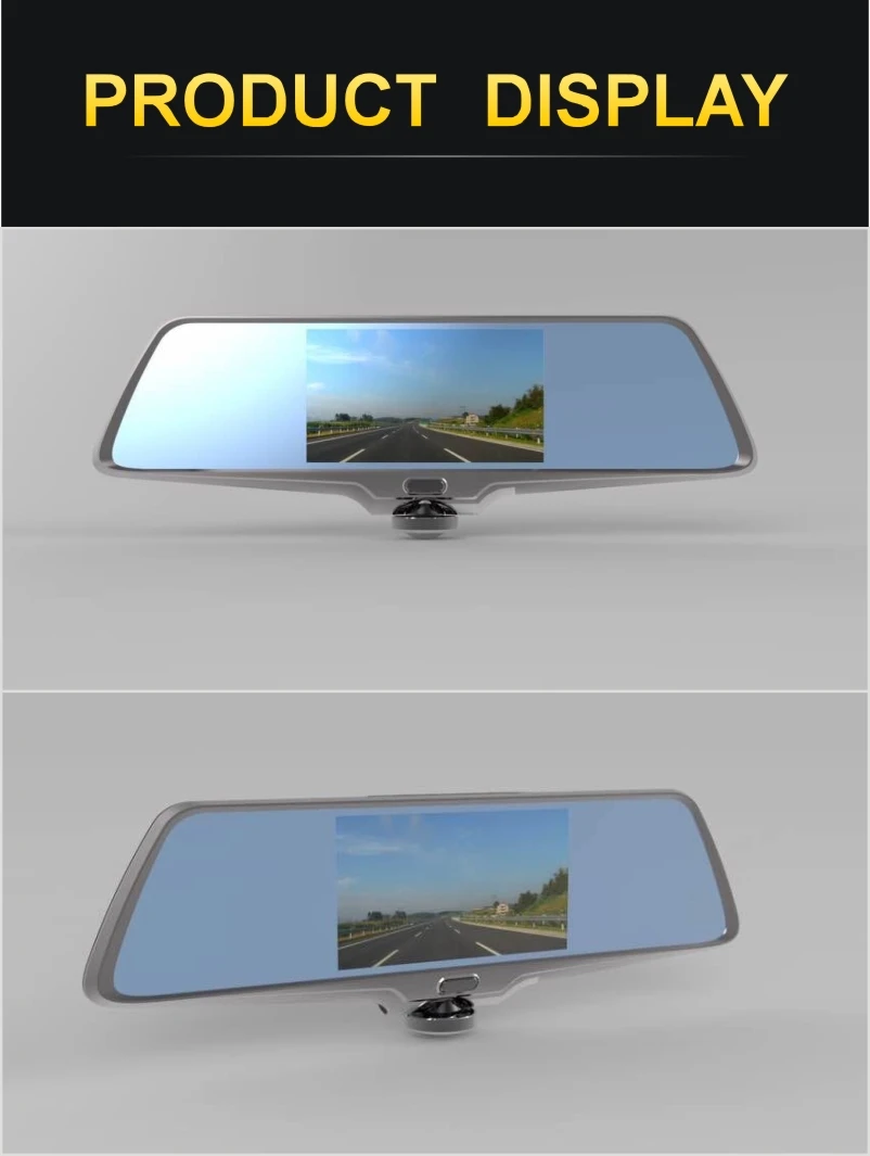 panoramic monitoring system car dvr rearview mirror camera dashcam recorder16