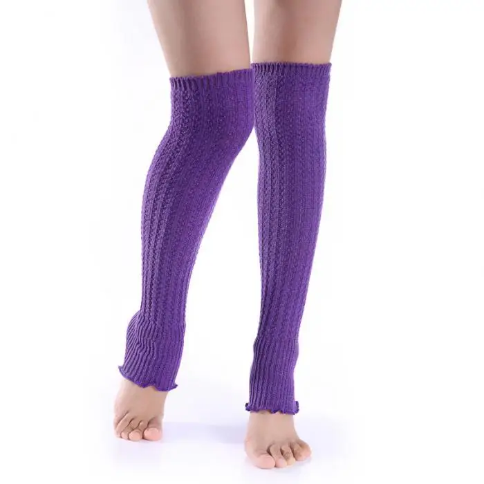 1pair Fashion Leg Warmers Woman Long Stockings Popular Hemp Flowers Knitting Step Foot Winter Warm Stocking GDD99