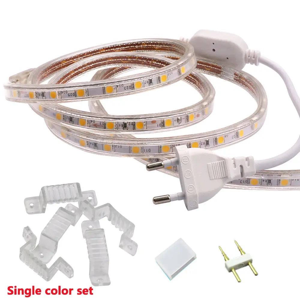 SMD 5050 led strip 220V flexible 60leds/m light 1m 5m 10m 15m 20m 100m Power plug warm white/white/RGB waterproof Ribbon tape цена SMD 5050 led strip 220V flexible 60leds/m light 1m 5m 10m 15m 20m 100m Power plug warm white/white/RGB waterproof Ribbon tape цены онлайн