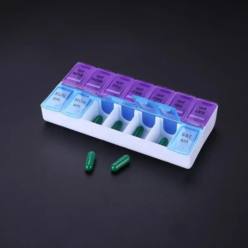 7/14 Grids 7 Days Weekly Pill Case Box Medicine Box Holder Storage Organizer Container Case Dispenser Pill Box Splitters