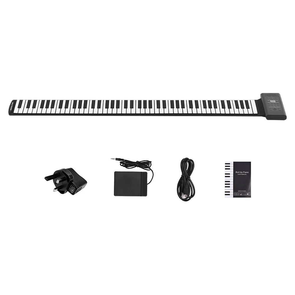 Высокое качество 88 клавиш Портативный Roll Up Пианино электронная клавиатура кремния встроенный стерео Динамик 1000ma литий-ионный Батарея Поддержка