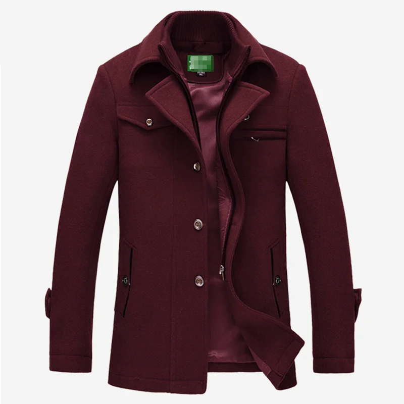Goedkoop BOLUBAO Mannen Winter Wollen Jas mannen Nieuwe Hoge Kwaliteit Effen Kleur Eenvoudige Blends Wollen Pea Coat Mannelijke Trenchcoat casual Overjas