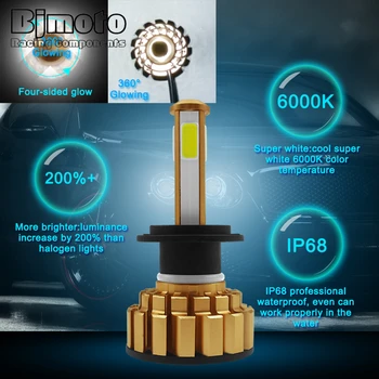 

BJMOTO 2PCS H4 H7 Car Led Headlight H11 H4 H7 9005 9006 LED Bubs Kit 80W 6000K 8000LM Bulbs HI/LO Car Headlight Bulb