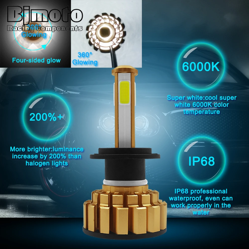 Skup BJMOTO akcesoria samochodowe nowy G7 samochodów zestaw reflektorów led 80W H11 H4 H7 6000K 8000LM żarówki HI LO reflektor światła