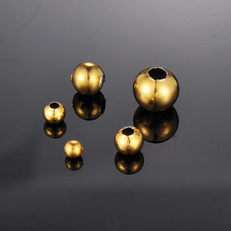 

LASPERAL 30PCs Gold Color Stainless Steel Beads For Jewelry Making DIY Charm Bracelet Necklace Jewelry Findings Bead Craft