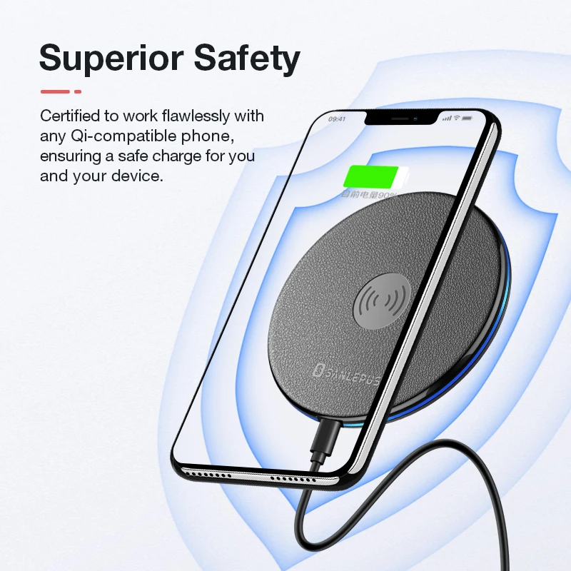 Беспроводное зарядное устройство SANLEPUS Qi для iPhone X XR XS Max 8 Plus портативная зарядная