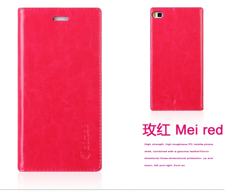 8 расцветок, высокое качество из натуральной кожи флип чехол для Huawei P8 Lite/P8 мини Роскошные Чехлы для мобильных телефонов - Цвет: Rose