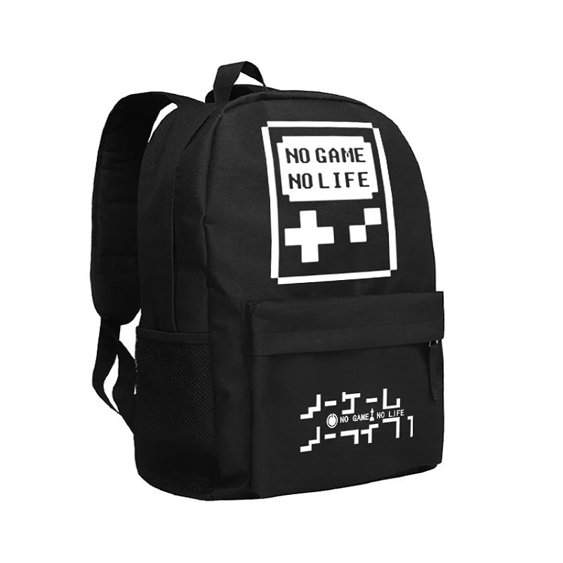 

High-Q Unisex Anime NO GAME NO LIFE Backpack Preppy School students Sora Shiro backpack Casual cosplay travel bags