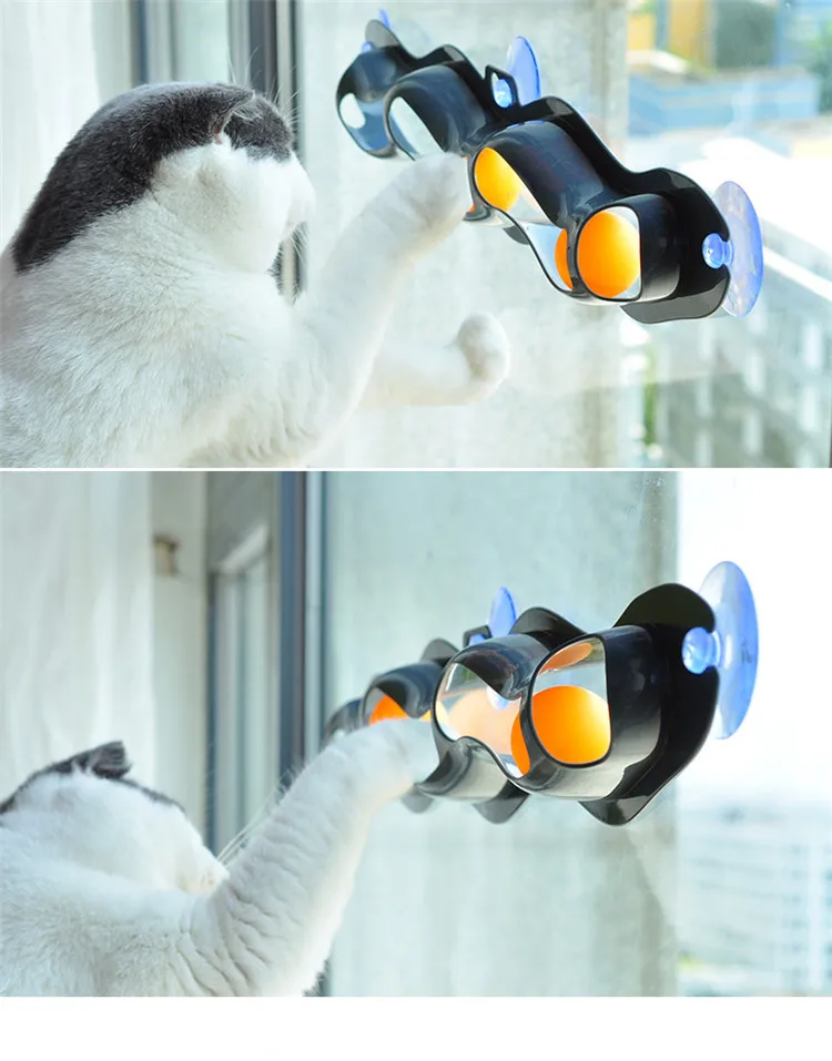 Pet Cat Ball Toys Interactive Funny Tracking Ball Toys Cat Practical intelligent Window Suction Cup Track Balls New Pet Supplies