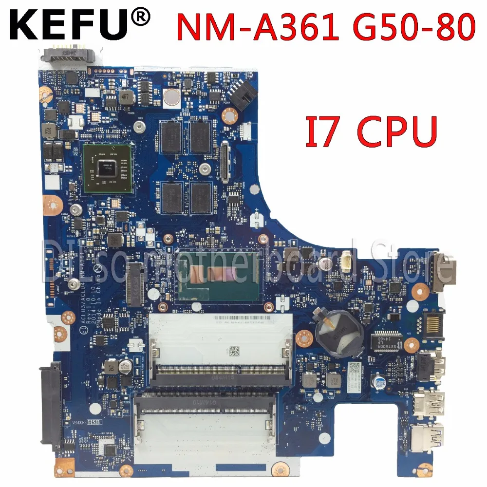 KEFU NM-A361 материнская плата для lenovo G50-80 ACLU3/ACLU4 NM-A361 PM материнская плата для ноутбуков I7-5500 процессор тест