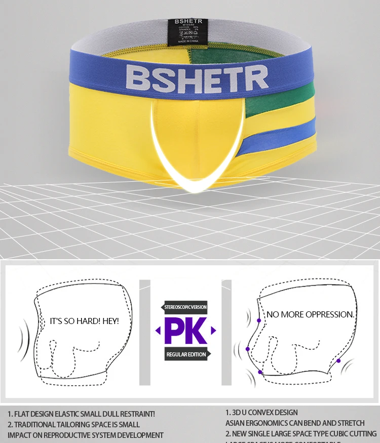 Новинка BSHETR Брендовое сексуальное дышащее Мужское нижнее белье домашняя одежда Cueca трусы-боксеры для геев мужские шорты хлопок удобное нижнее белье для мужчин