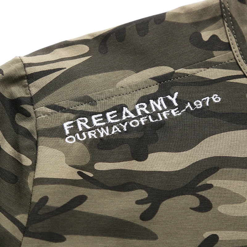 FreeArmy брендовые футболки для мужчин размера плюс, Военная Тактическая камуфляжная футболка с коротким рукавом, летние топы, футболки с круглым вырезом, мужские футболки