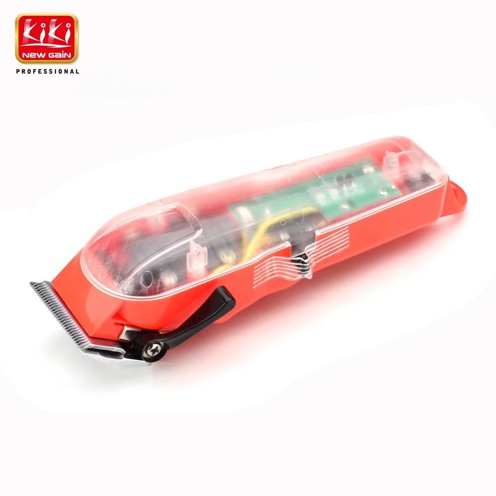

2019 WAMRK Limited EditionTransparent cover Professional rechargeable clippper Hair Trimmer with red base free extra blade set