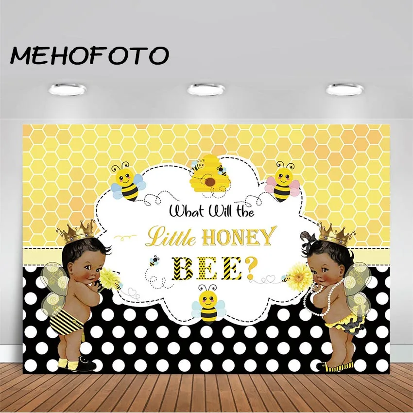Фон для фотосъемки MEHOFOTO Bees Baby Gender Reveal Party Banner What Will Little Honey Bee|Фон фотосъёмки| |