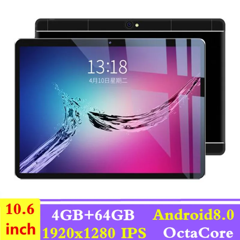 

Hot New 10.6 inch Tablet PC Ocat Core 4GB RAM 64GB ROM Android 8.0 GPS Dual SIM Cards 1920*1280 3G 4G LTE Phone Tablet 10 10.1