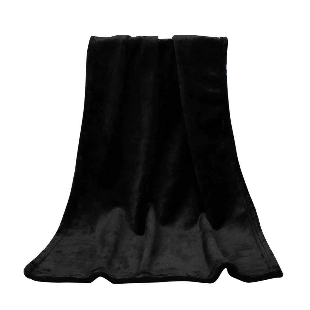 45X65 см черное мягкое детское одеяло, офисное теплое Коралловое одеяла фланелевые теплые одеяла, бархатное микро плюшевое Флисовое одеяло