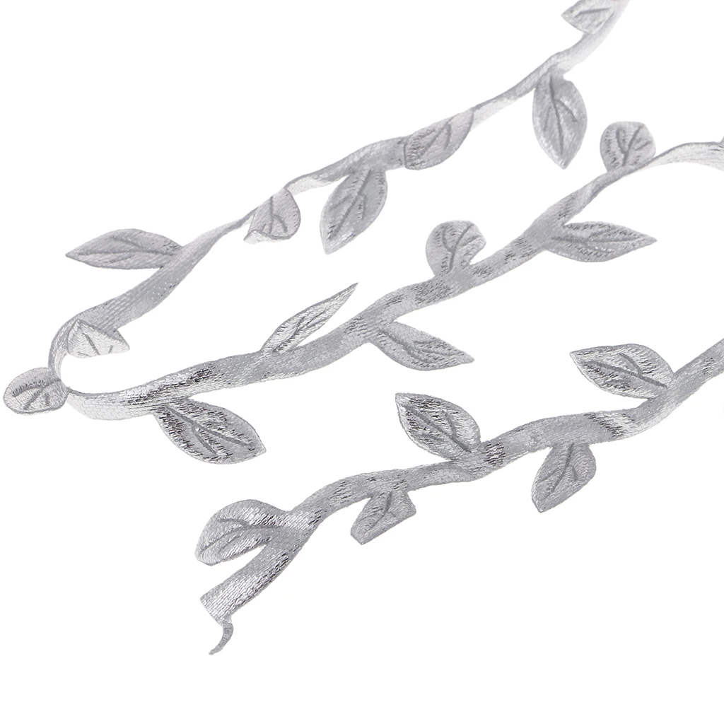 2 Rolls of 10m Satin Fabric Olive Leaf Ribbon Trim Spool for Garland Wreath Making Gift Wrapping Wedding Party Decoration 20mm