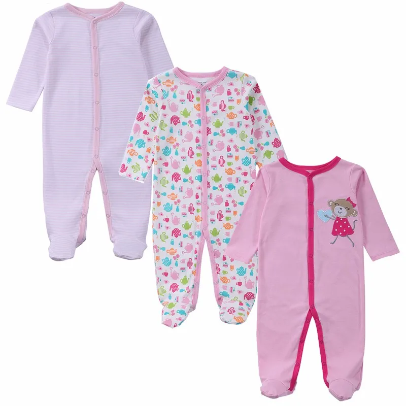 2016 Newly 3 Pcslot Baby Romper for Boy Autumn Spring Cute 100% Cotton Baby Clothing For Boy Girl Newborn Baby Romper Set (1)