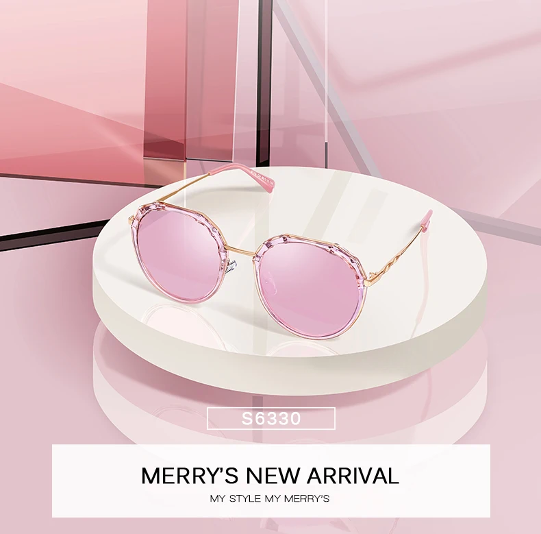 Merry's женские Овальные поляризованные Модные солнцезащитные очки, женские трендовые розовые солнцезащитные очки с защитой от уф400 лучей S6330